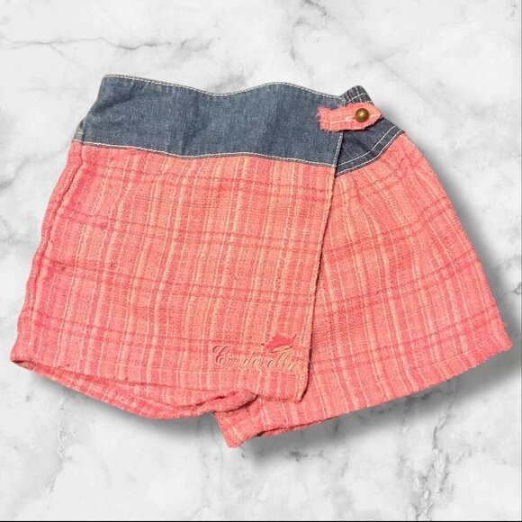 The Wonderful World Of Disney Girls Size 4T Pink & Blue Plaid Skort With Denim W - Picture 1 of 10